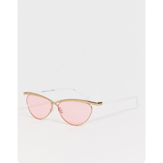 Le Specs – teleport ya – Okrągłe okulary przeciwsłoneczne z różowymi szkłami