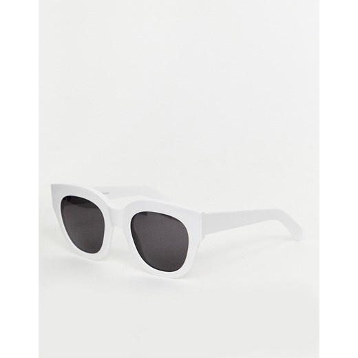 Monokel Eyewear – Cleo – Białe okulary przeciwsłoneczne w kształcie kocich oczu-Biały