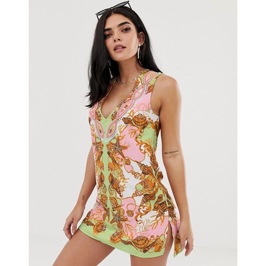 Sukienka River Island wielokolorowa luźna bez rękawów mini Odzież Damska XA wielokolorowy HWDS Sukienka River Island wielokolorowa luźna bez rękawów mini Odzież Damska XA wielokolorowy HWDS
