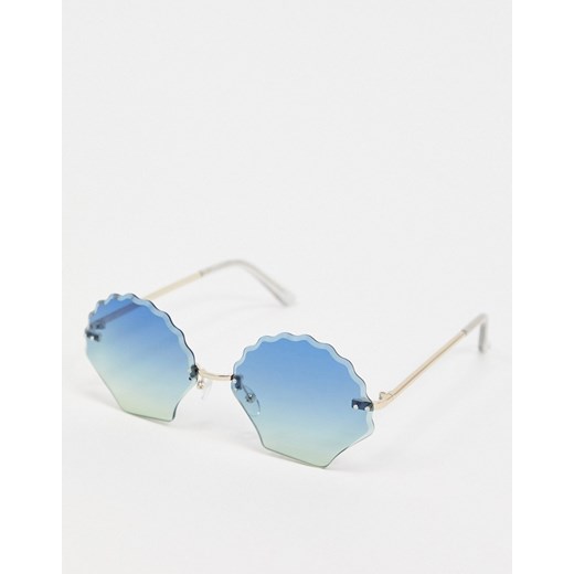 ASOS DESIGN – Okulary przeciwsłoneczne bez oprawki-Niebieski
