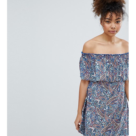 Esprit – Sukienka plażowa odkrywająca ramiona z nadrukiem paisley-Wielokolorowy