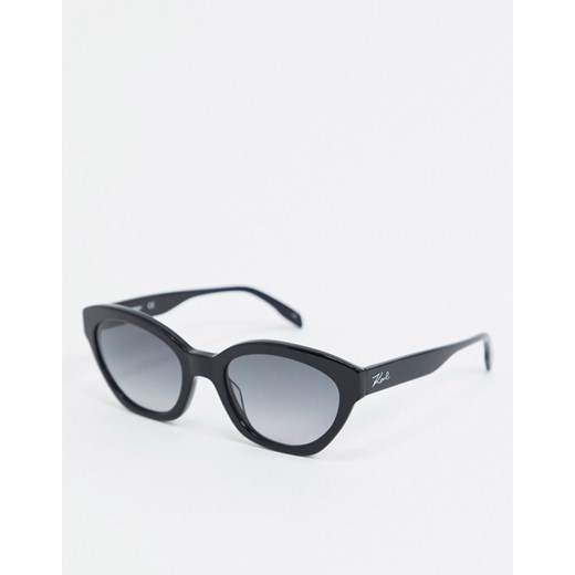 Karl Lagerfeld – Ironik – Okrągłe okulary przeciwsłoneczne typu kocie oczy-Czarny