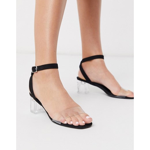 New Look – Czarne sandały na niskim klockowym obcasie-Czarny