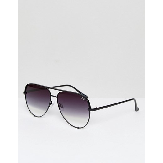 Quay Australia – High Key – Czarne okulary przeciwsłoneczne z gradientowymi szkłami-Czarny