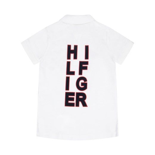 T-shirt chłopięce biały Tommy Hilfiger z napisami z krótkim rękawem 
