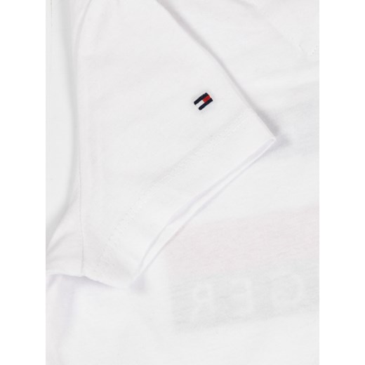 Biały t-shirt chłopięce Tommy Hilfiger z krótkim rękawem 