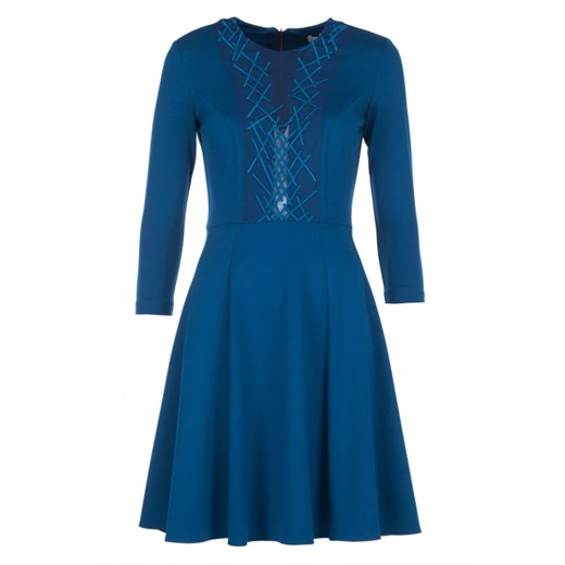 Niebieska sukienka Vissavi z okrągłym dekoltem 