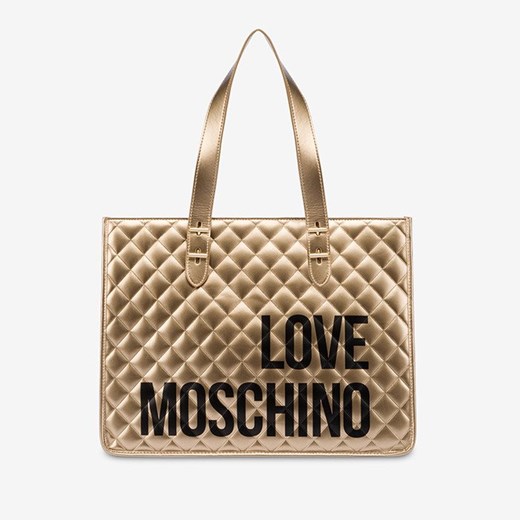 Shopper bag Love Moschino na ramię pikowana mieszcząca a4 