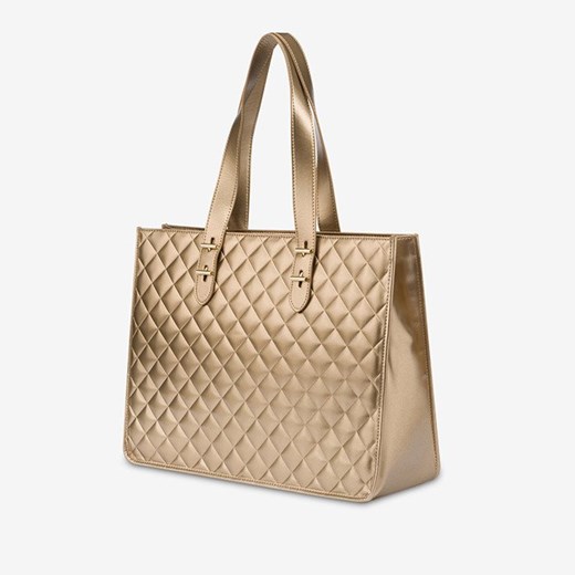 Shopper bag Love Moschino wielokolorowa elegancka pikowana mieszcząca a4 