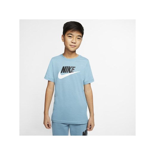 Bawełniany T-shirt dla dużych dzieci Nike Sportswear - Niebieski Nike XS Nike poland