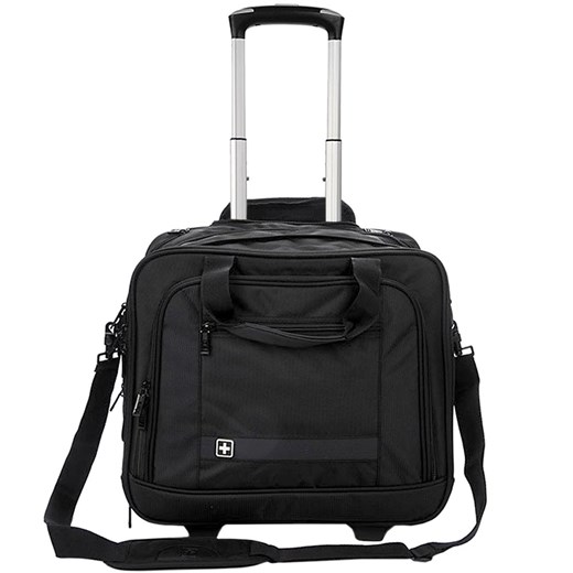 SwissBags SCHAFFHAUSEN mała walizka kabinowa / torba / pilotka na laptopa 16" / czarna Swissbags  Mały / kabinowy Apeks