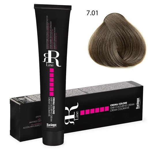 Profesjonalna farba do włosów RR Line 100 ml 7.01 naturalny blond popielaty