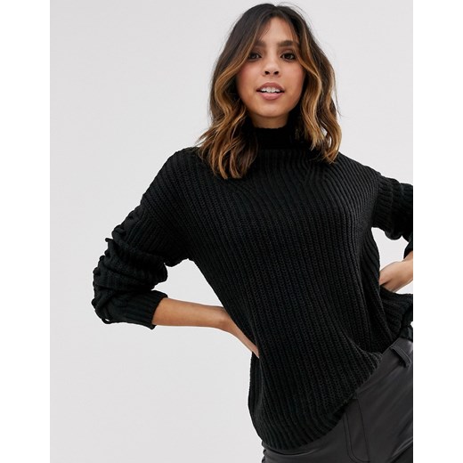 Vero Moda – Czarny sweter z golfem i ozdobnym sznurowaniem  Vero Moda M Asos Poland