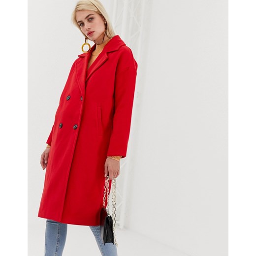 Vero Moda – Dwurzędowy płaszcz-Czerwony Vero Moda  XL Asos Poland