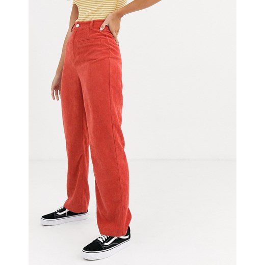 Daisy Street – Sztruksowe spodnie z podwyższonym stanem-Pomarańczowy