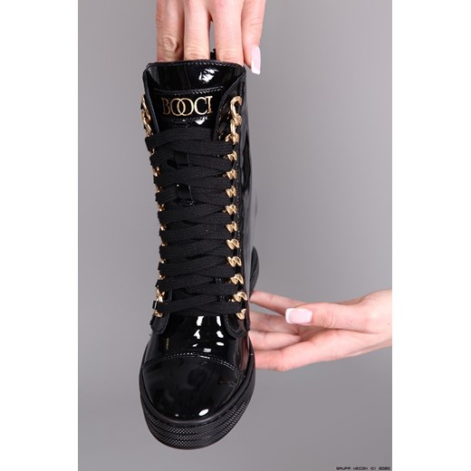 buty booci ** sneakersy 100% skóra lakierowana+ złoty łańcuch  Booci 38 LUXURYONLINE