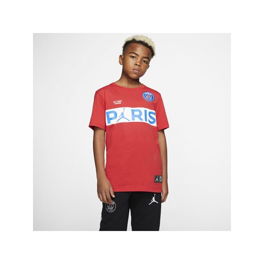 T-shirt z krótkim rękawem dla dużych dzieci (chłopców) PSG - Czerwony