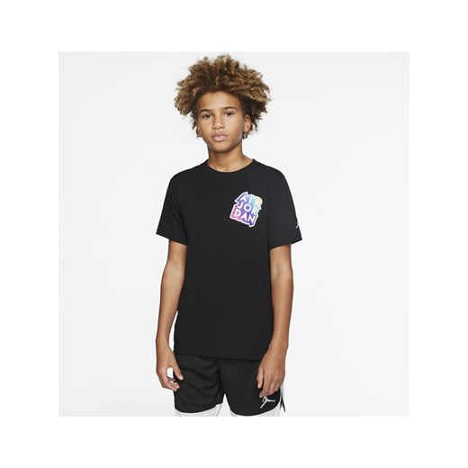 T-shirt z krótkim rękawem dla dużych dzieci (chłopców) Air Jordan - Czerń