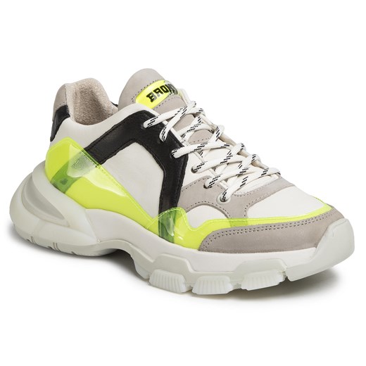 Sneakersy BRONX - 66295-BV Off White/N.Yellow/Black 3330