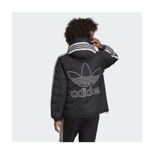 Adidas kurtka damska bez wzorów czarna krótka 