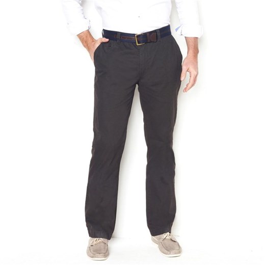 Spodnie typu chino bez zaszewek, dług. 34 la-redoute-pl szary z zamkiem
