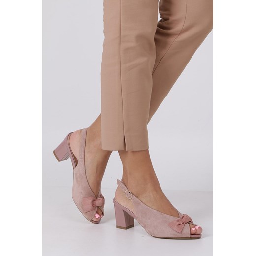 Sandały damskie różowe Sergio Leone letnie eleganckie 
