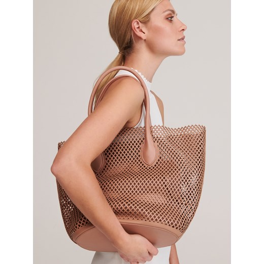 Shopper bag brązowa Reserved na ramię 