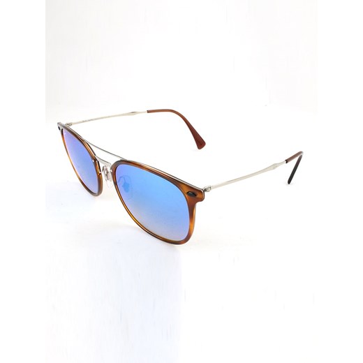 Męskie okulary przeciwsłoneczne w kolorze niebiesko-brązowo-srebrnym