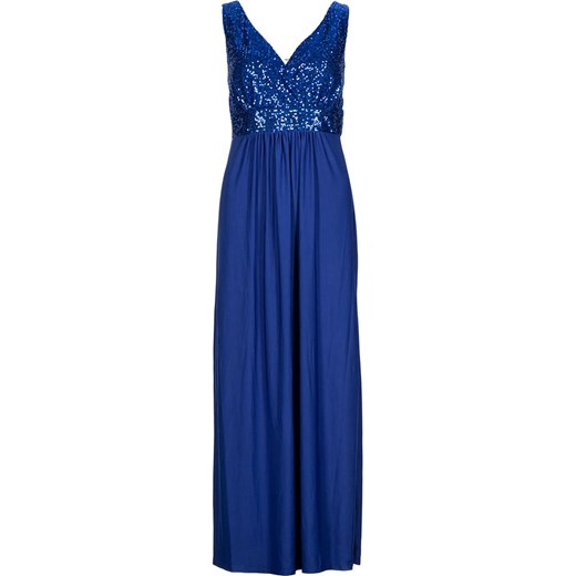 Evening Dresses sukienka karnawałowa niebieska luźna bez rękawów z aplikacją oversize'owa 