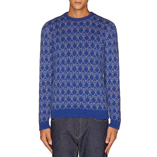 Sweter wełniany w kolorze niebiesko-szarym
