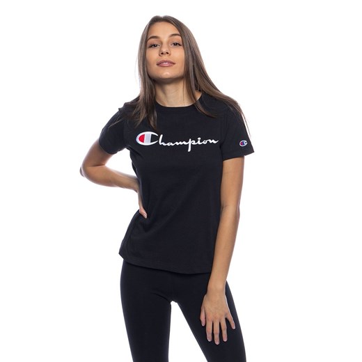 Koszulka damska Champion Script Logo Crew Neck T-shirt black SS20 Champion XS wyprzedaż bludshop.com
