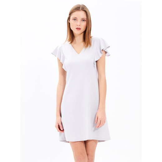 Sukienka Gate biała na wiosnę mini z krótkim rękawem 