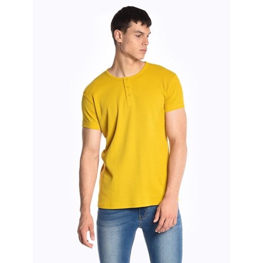 T-shirt męski żółty Gate z krótkimi rękawami 