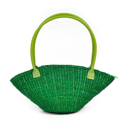 Naturalny koszyk na plażę, na lato szaleo zielony koszyki