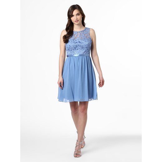 Sukienka niebieska Suddenly Princess na bal mini satynowa bez rękawów 