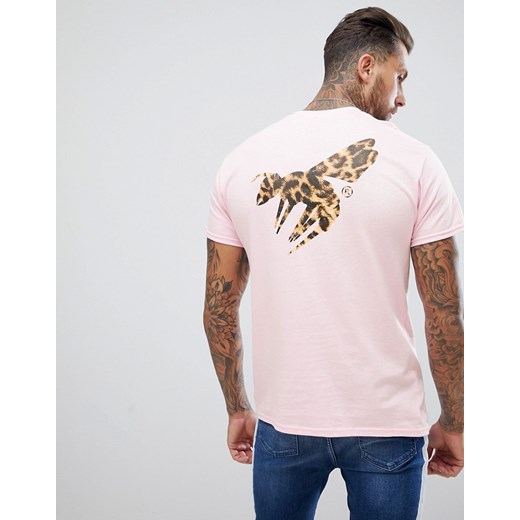London – T-shirt z nadrukiem cętkowanej osy na plecach-Różowy  Abz London XL wyprzedaż Asos Poland 