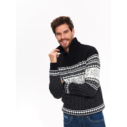 Sweter długi rękaw męski z zamkiem  Top Secret M 