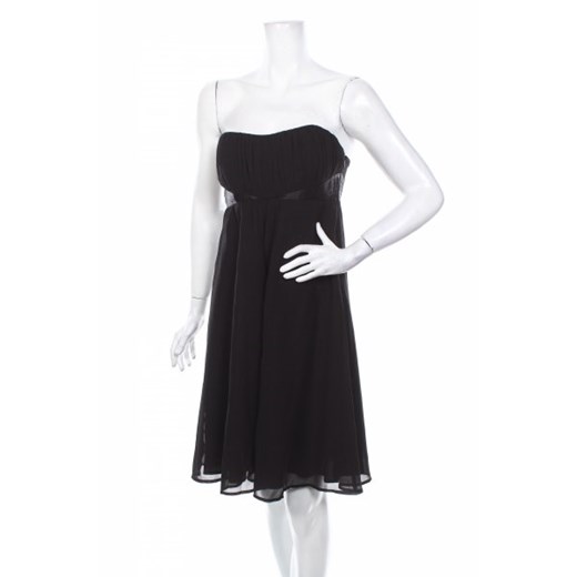 Sukienka czarna Jacqueline Riu z gorsetowym dekoltem bez wzorów bez rękawów 