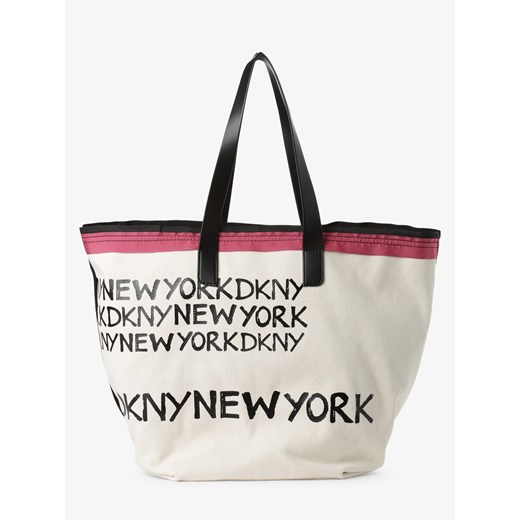 Shopper bag DKNY na ramię bez dodatków na wakacje 