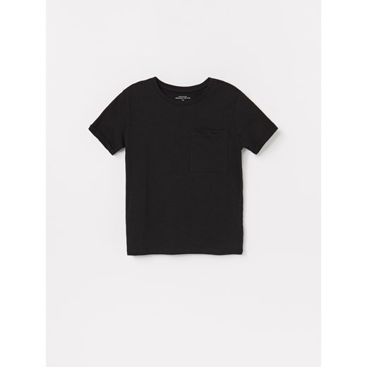 Reserved - Bawełniany t-shirt z kieszonką - Czarny Reserved  164 