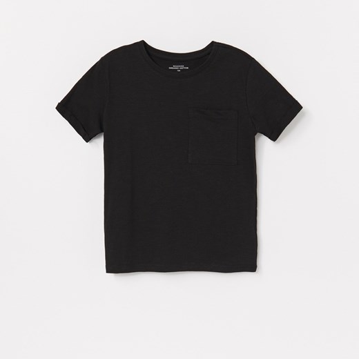 Reserved - Bawełniany t-shirt z kieszonką - Czarny  Reserved 134 