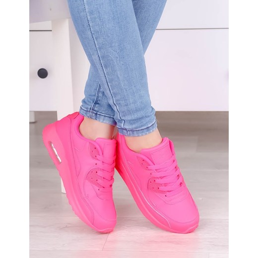 Lekkie neonowe różowe sportowe buty damskie - Obuwie F216