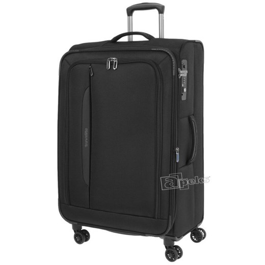Travelite Crosslite duża walizka na 4 kółkach / czarny