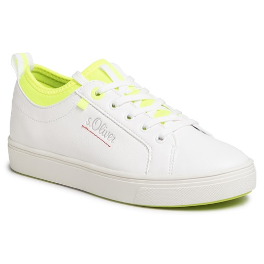 Sneakersy S.OLIVER - 5-23603-34 Wht/Neon Yel. 168