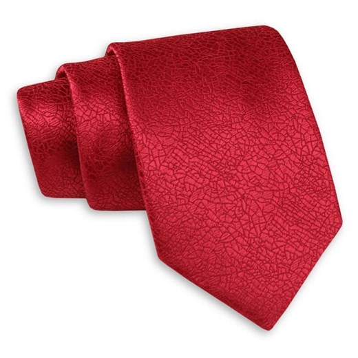Czerwony Klasyczny Szeroki Krawat -Angelo di Monti- 7 cm, Męski, Elegancki, Tłoczony Wzór KRADM1672 Angelo Di Monti   JegoSzafa.pl