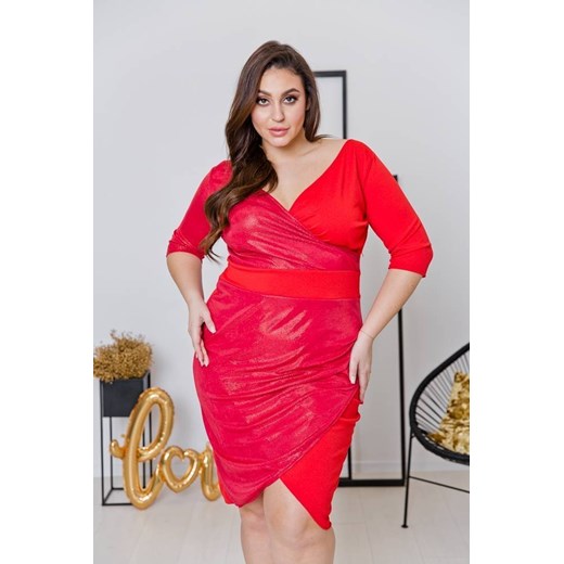 Czerwona Sukienka DRIMA Plus Size   60 TONO