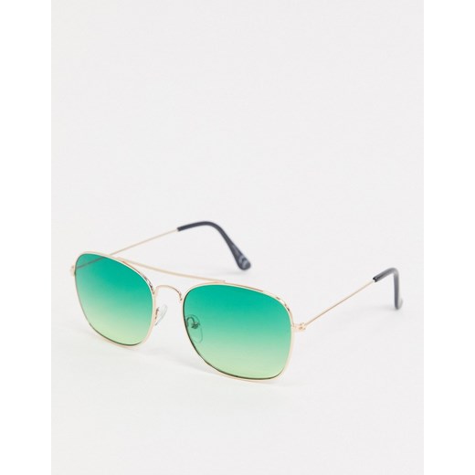 Jeepers Peepers – Kwadratowe okulary przeciwsłoneczne z zielonymi szkłami  Jeepers Peepers No Size Asos Poland