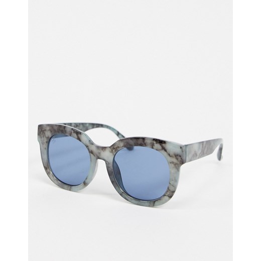 Jeepers Peepers – Niebieskie okrągłe okulary z marmurkowym wzorem Jeepers Peepers  No Size Asos Poland
