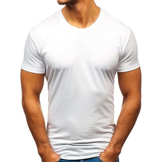 T-shirt męski Denley biały casual z krótkim rękawem 
