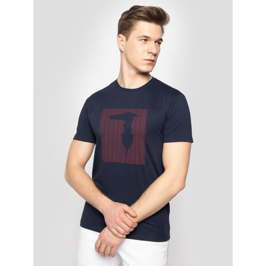 T-shirt męski Trussardi Jeans młodzieżowy z krótkimi rękawami 